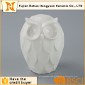 High Quality White Ceramic Owl Figurine for Home Decoration